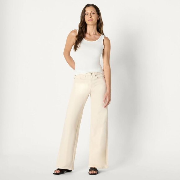 Women's High-Rise Wide Leg Jeans Cotton Polyester Spandex Casual Style - Picture 5 of 7